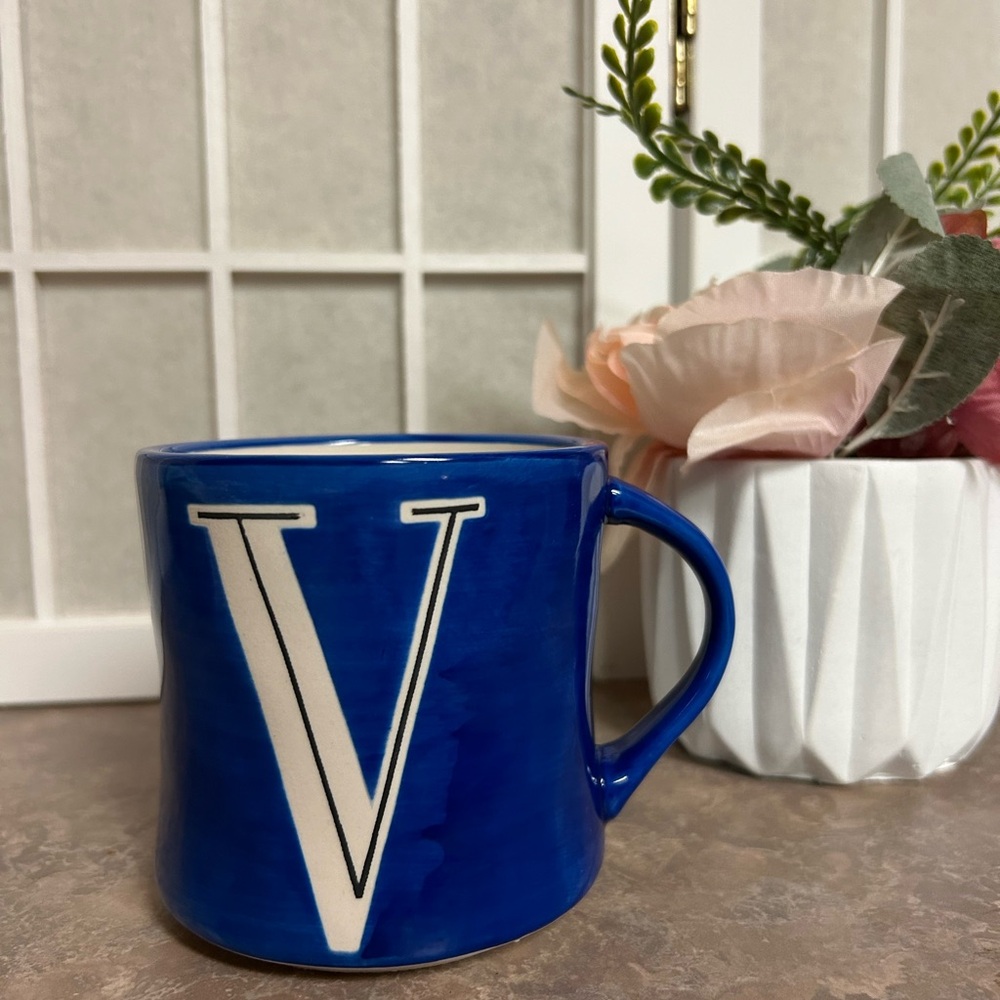Anthropologie V Hand Painted Mug